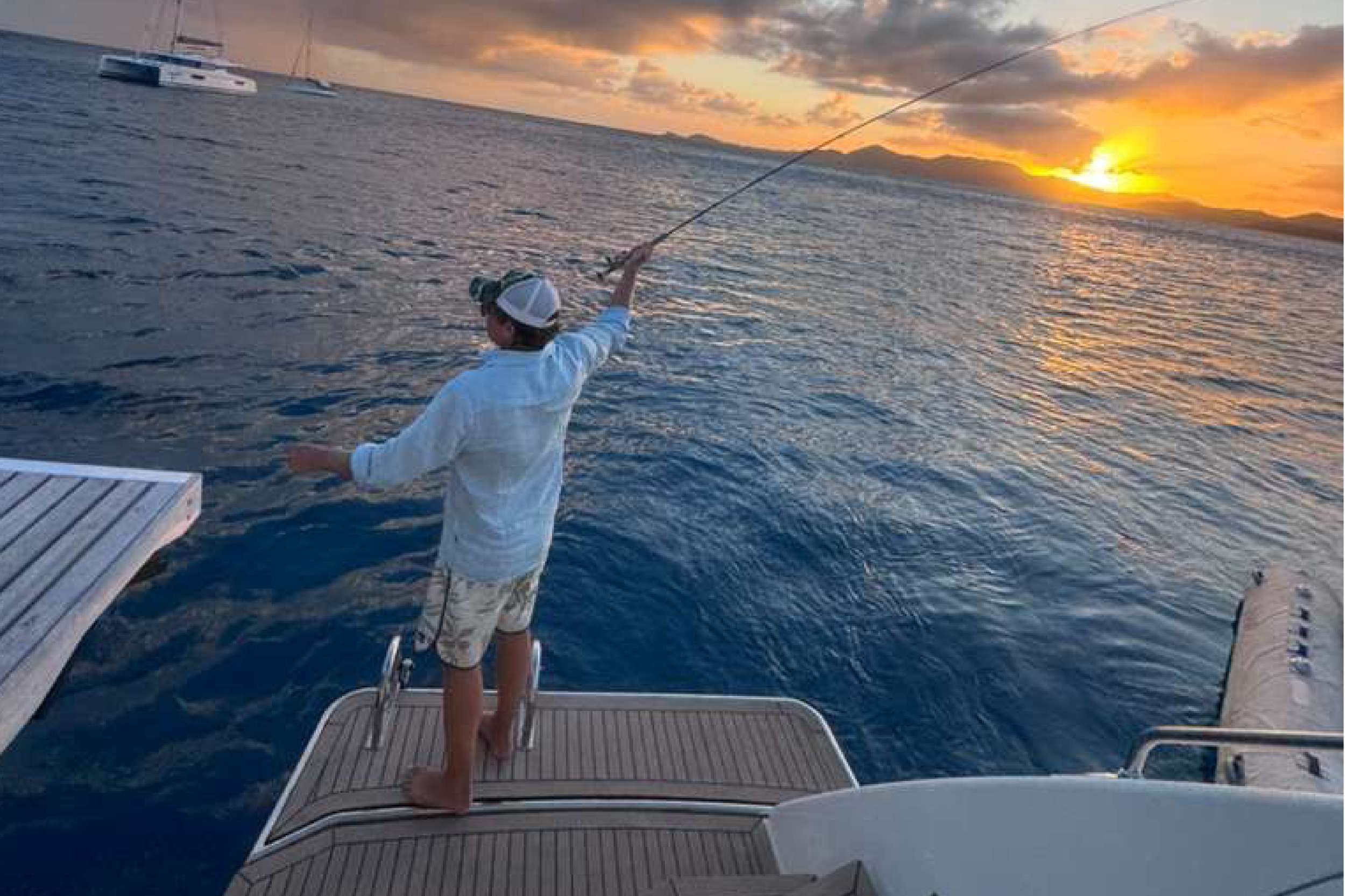 Fishing from extended transom